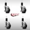 Service Caster 3.5'' SS Black Poly Swivel 1-5/8'' Expanding Stem Caster Set with Brake, 4PK SCC-SSEX20S3514-PPUB-BLK-TLB-158-4 - alternate 3